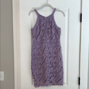 Elegant Lavender Lace Dress
